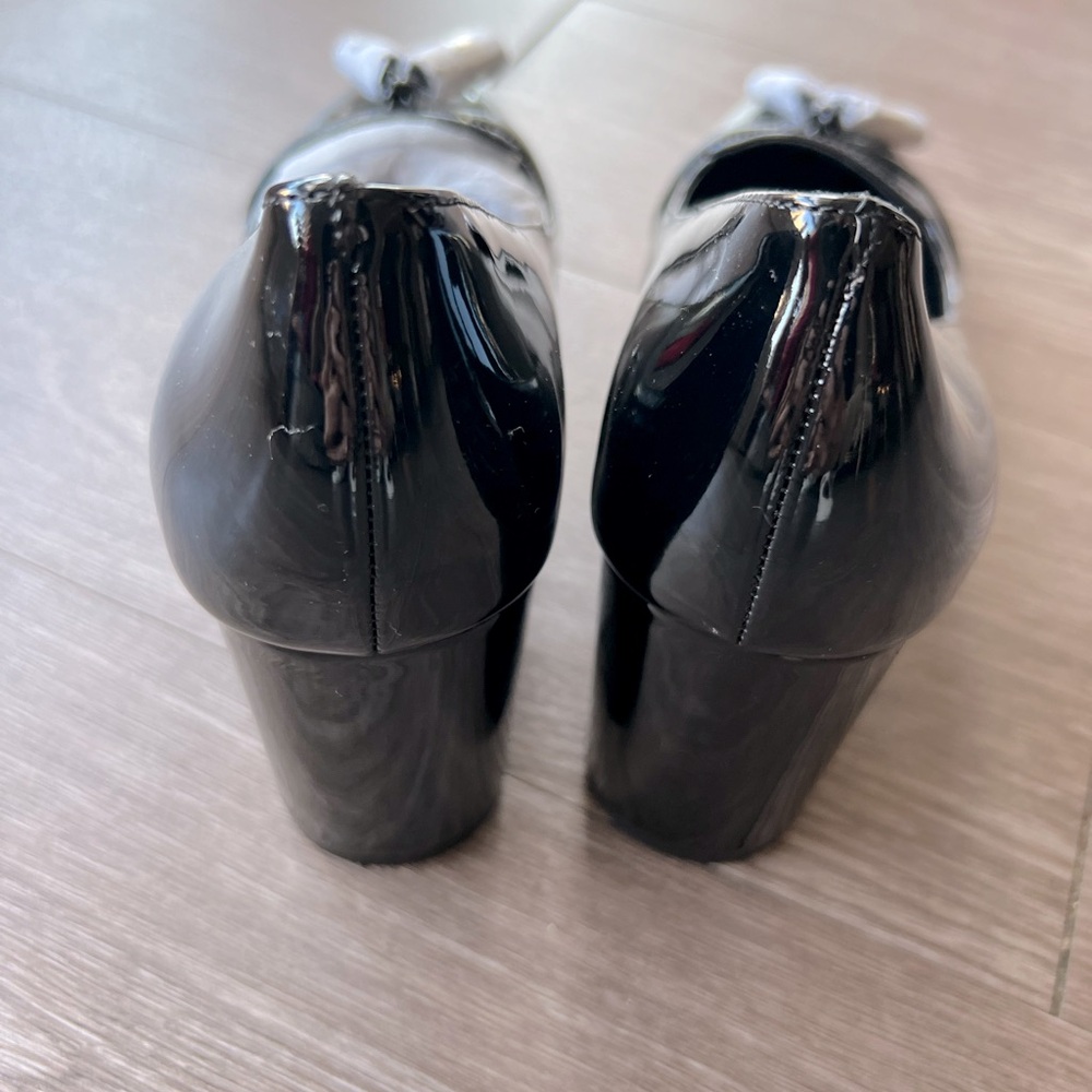 Ann Taylor Patent Leather Block Heel Loafer Pumps - Picture 2 of 6